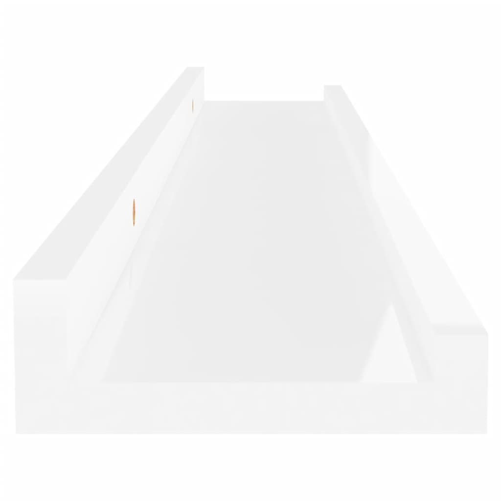 4 db magasfényű fehér fali polc 60 x 9 x 3 cm