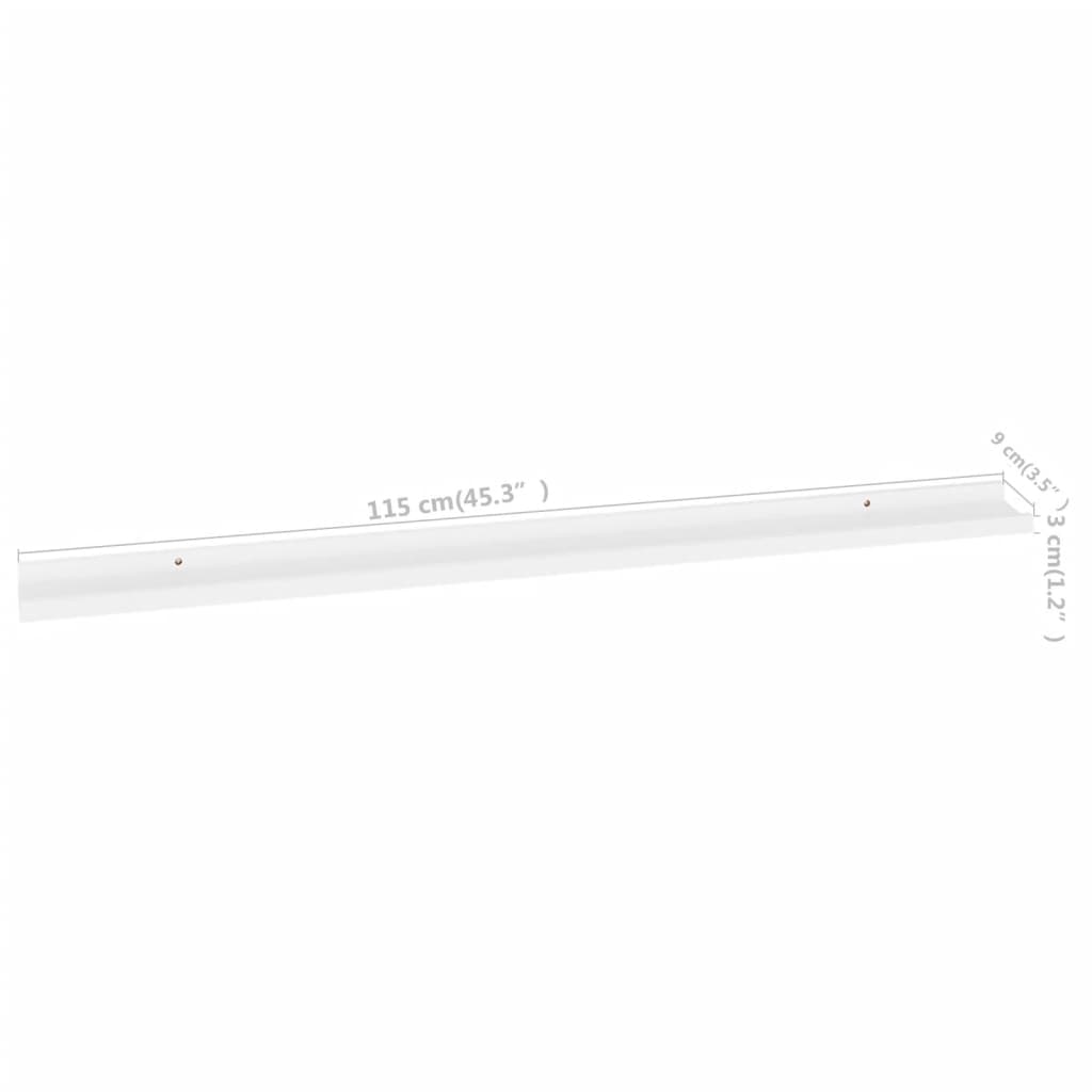2 db fehér fali polc 115 x 9 x 3 cm 2 db fehér fali polc 115 x 9 x 3 cm