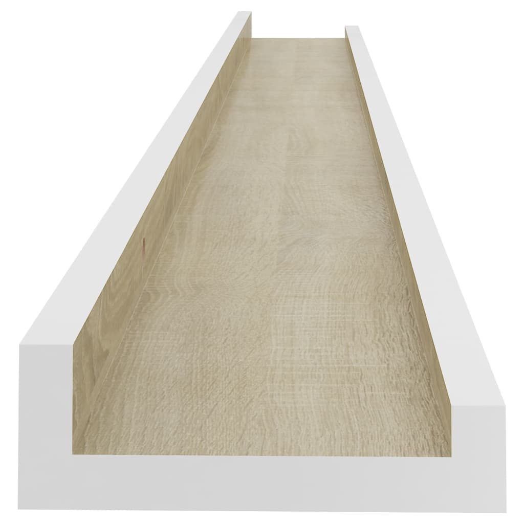 4 db fehér és sonoma-tölgy színű fali polc 100 x 9 x 3 cm 4 db fehér és sonoma-tölgy színű fali polc 100 x 9 x 3 cm