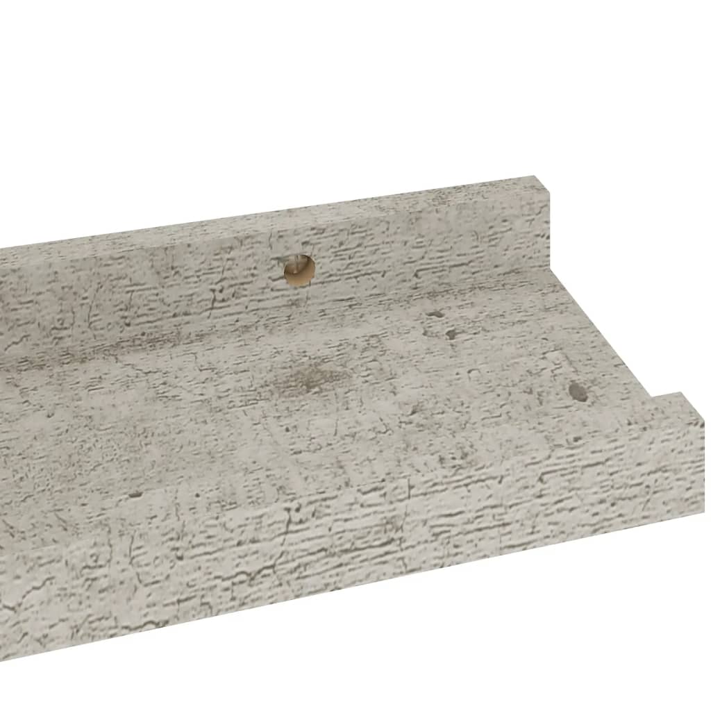 2 db betonszürke fali polc 40 x 9 x 3 cm