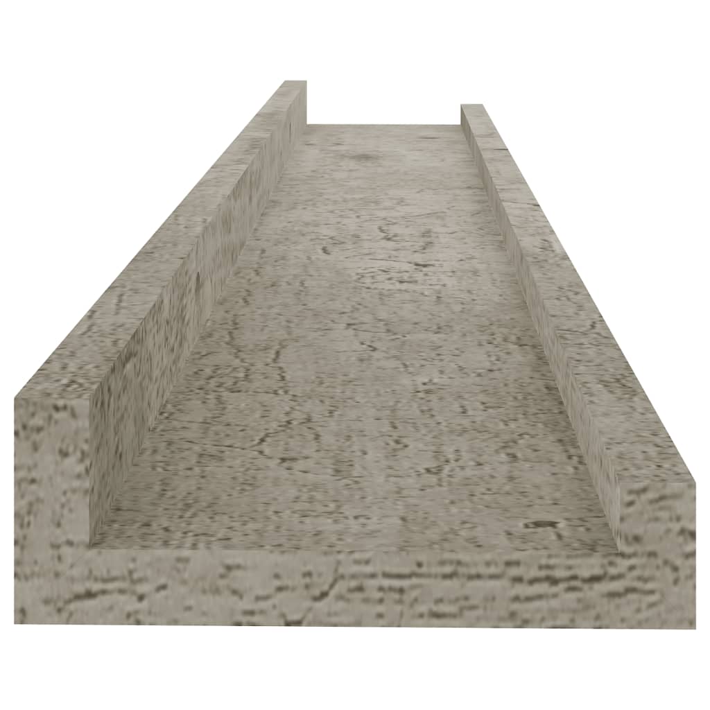 4 db betonszürke fali polc 60 x 9 x 3 cm