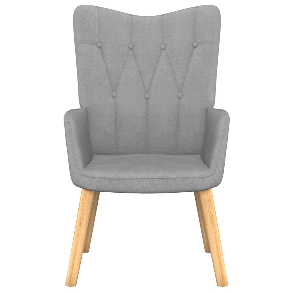 Világosszürke szövet pihenőfotel lábtartóval 62 x 68,5 x 96 cm