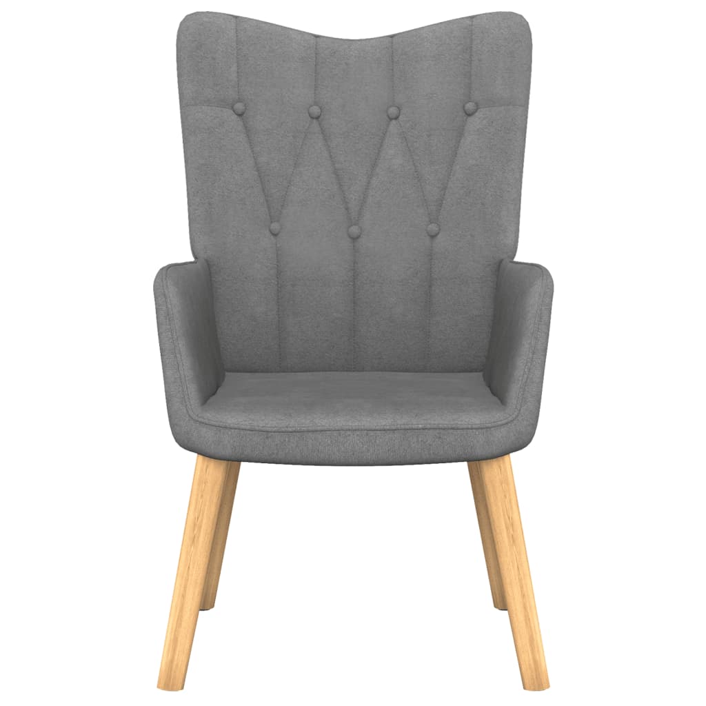 Sötétszürke szövet pihenőfotel lábtartóval 62 x 68,5 x 96 cm