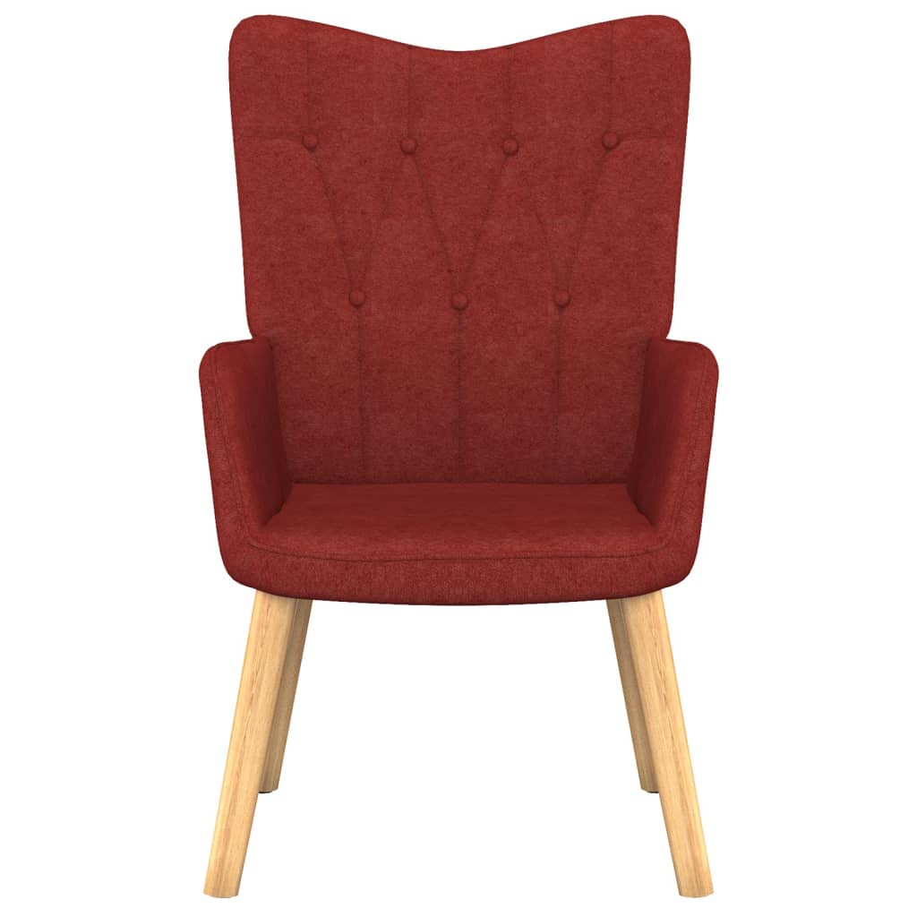 Bordó szövet pihenőfotel lábtartóval 62 x 68,5 x 96 cm