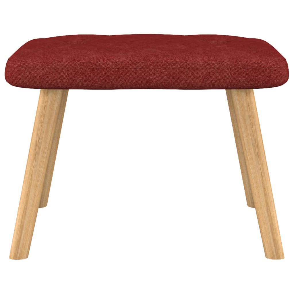 Bordó szövet pihenőfotel lábtartóval 62 x 68,5 x 96 cm