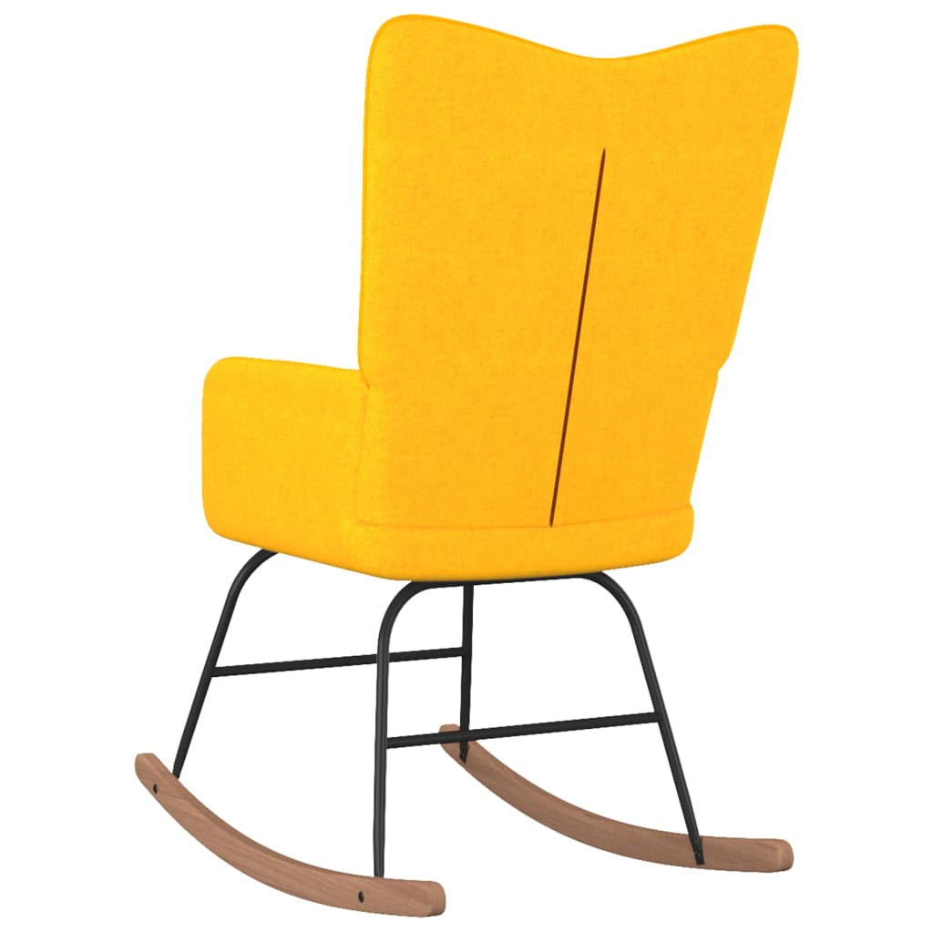 Mustársárga szövet hintaszék lábtartóval