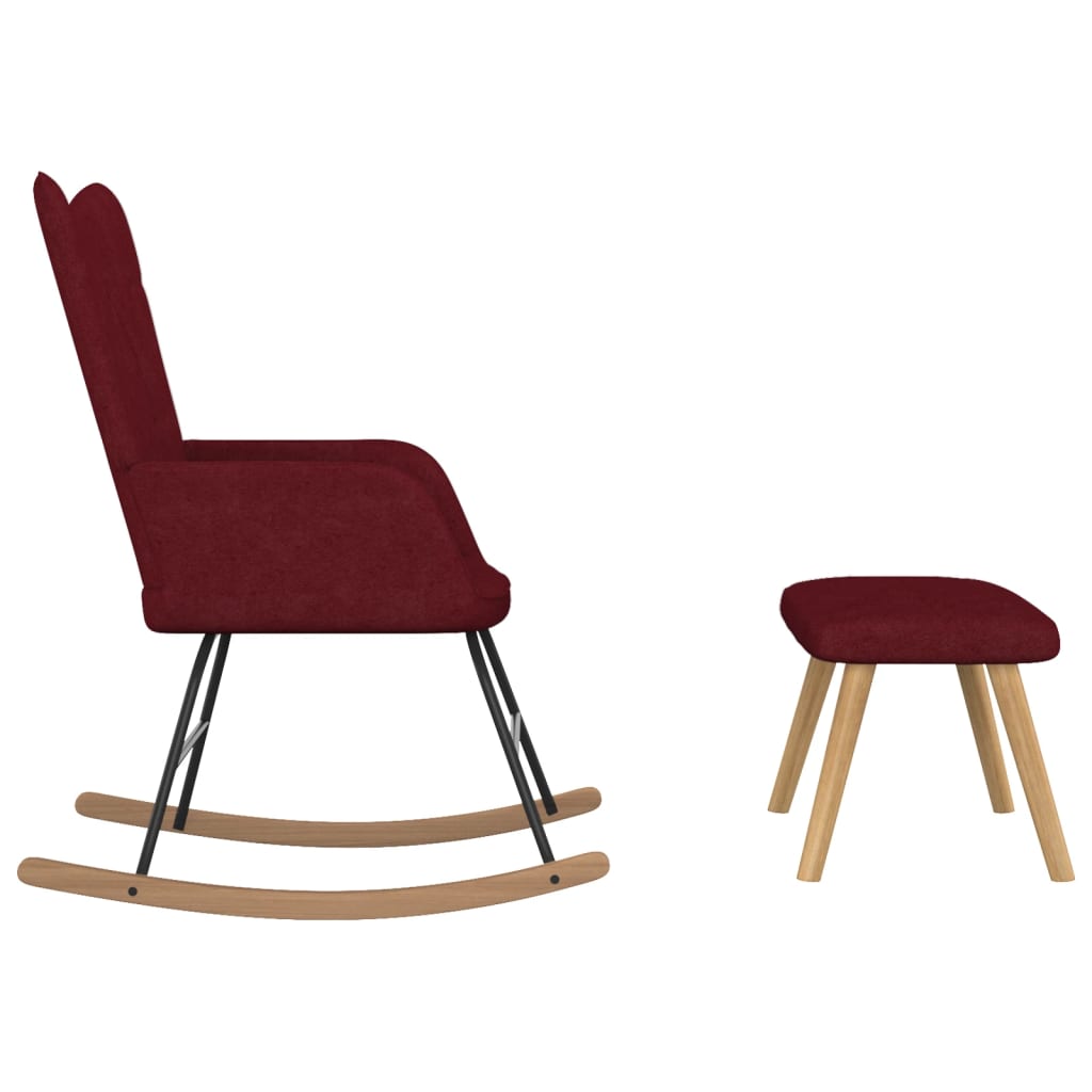 Bordó szövet hintaszék lábtartóval