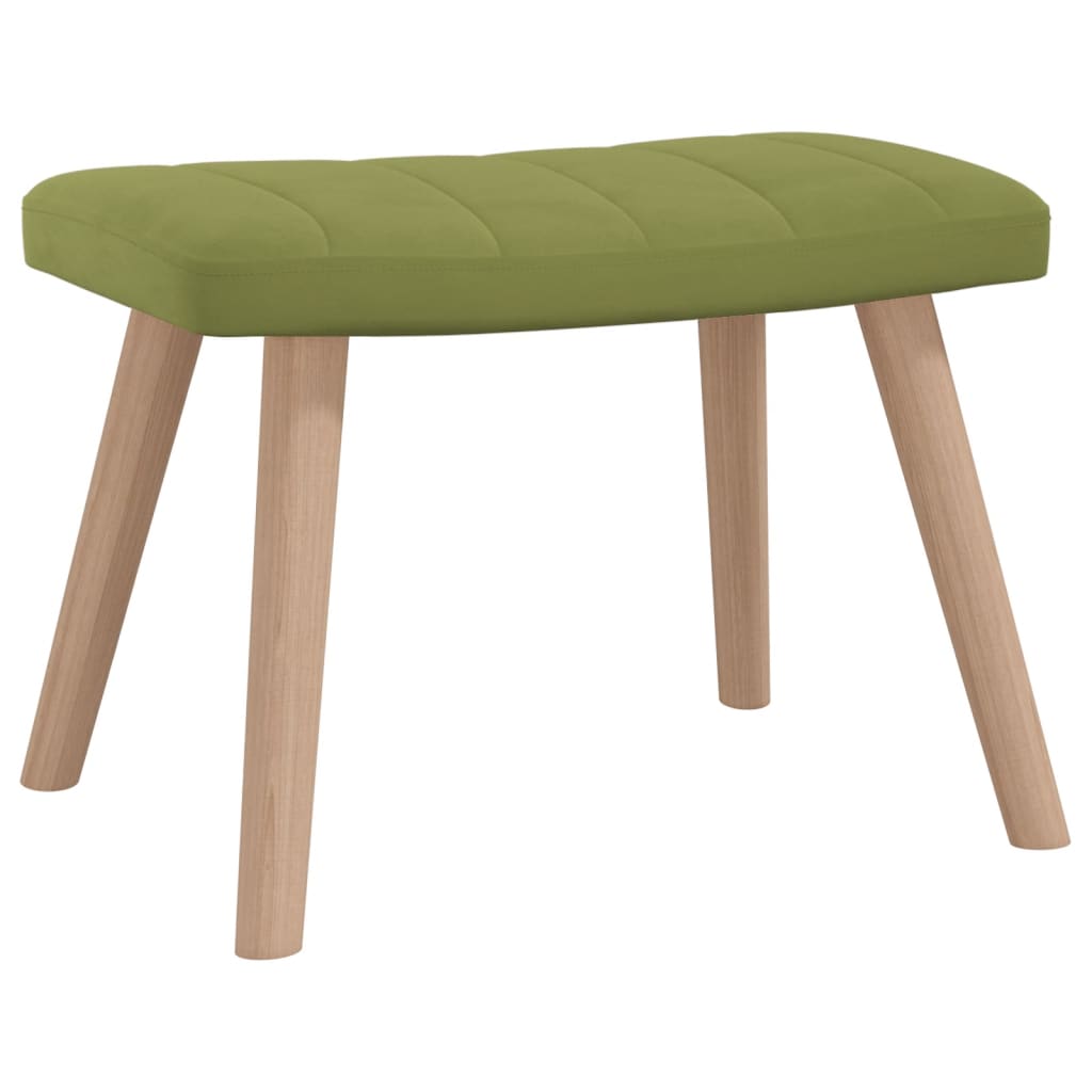 Világoszöld bársony pihenőszék lábtartóval