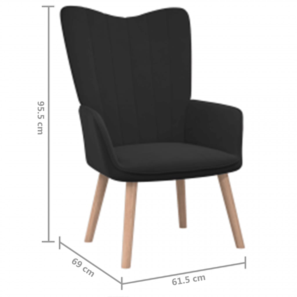 Fekete bársony pihenőszék lábtartóval