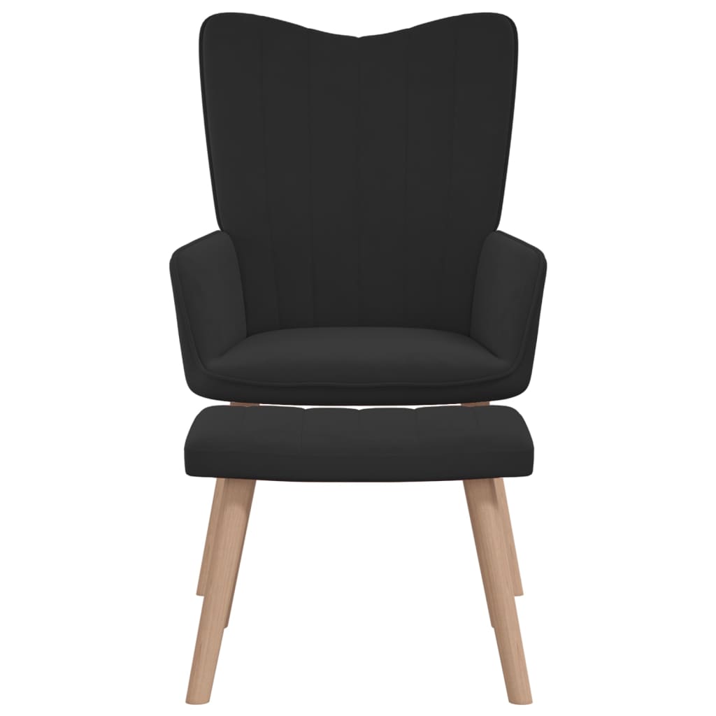 Fekete bársony pihenőszék lábtartóval