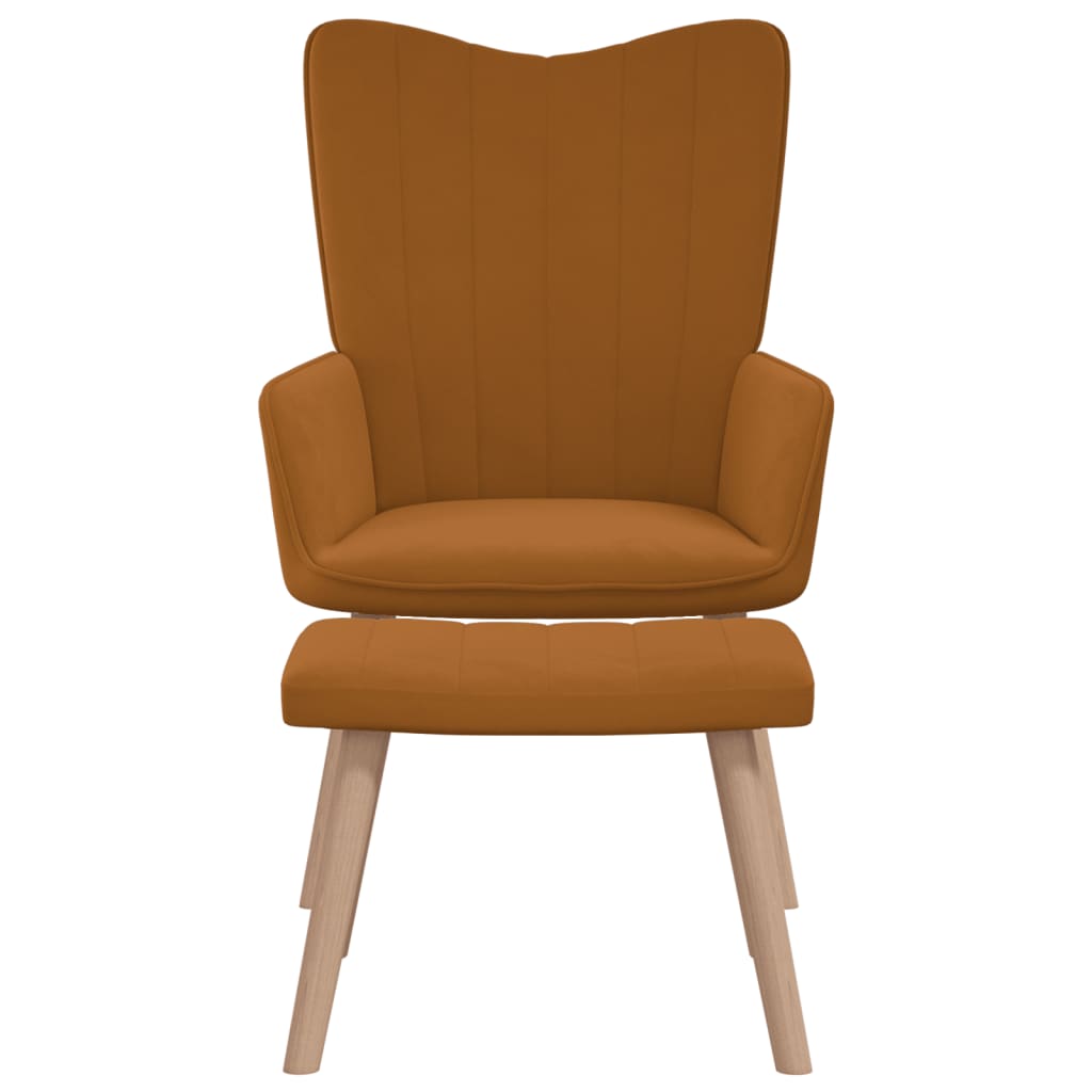 Barna bársony pihenőszék lábtartóval