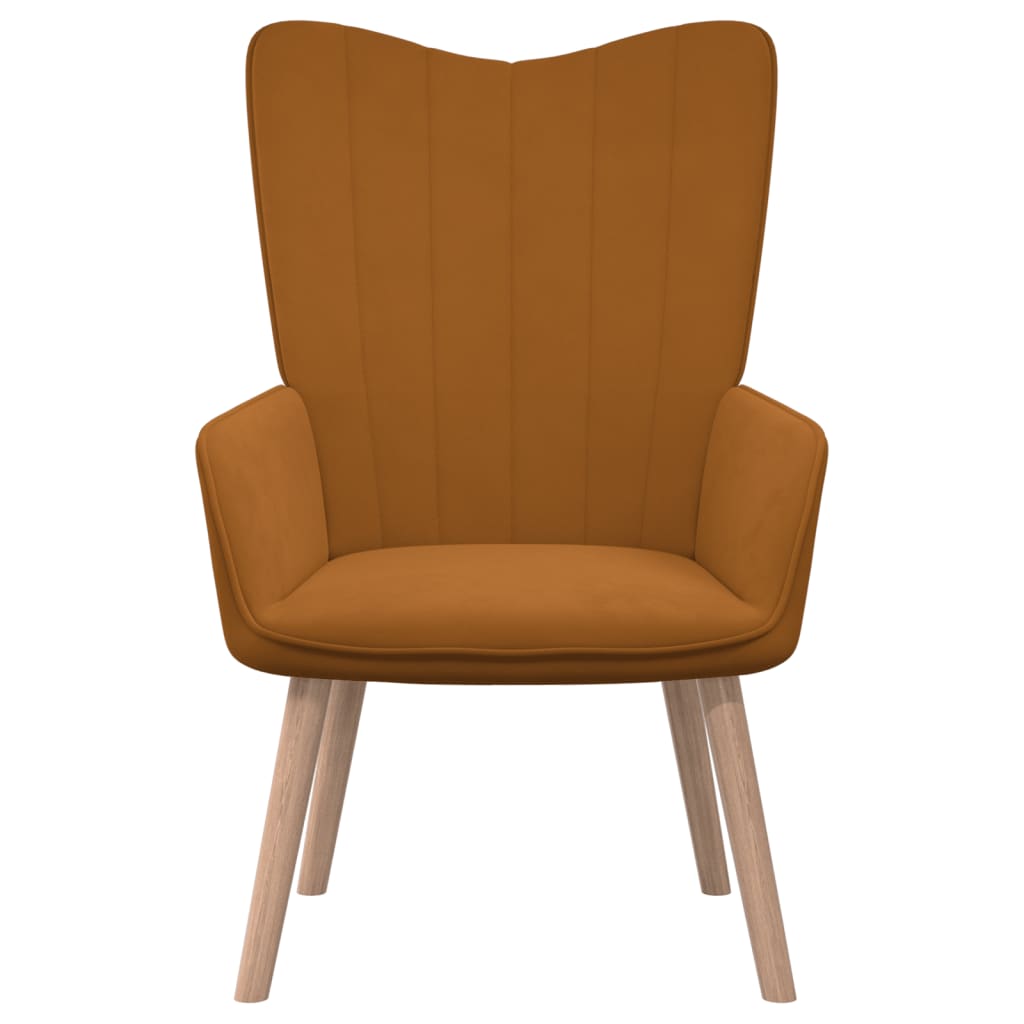 Barna bársony pihenőszék lábtartóval