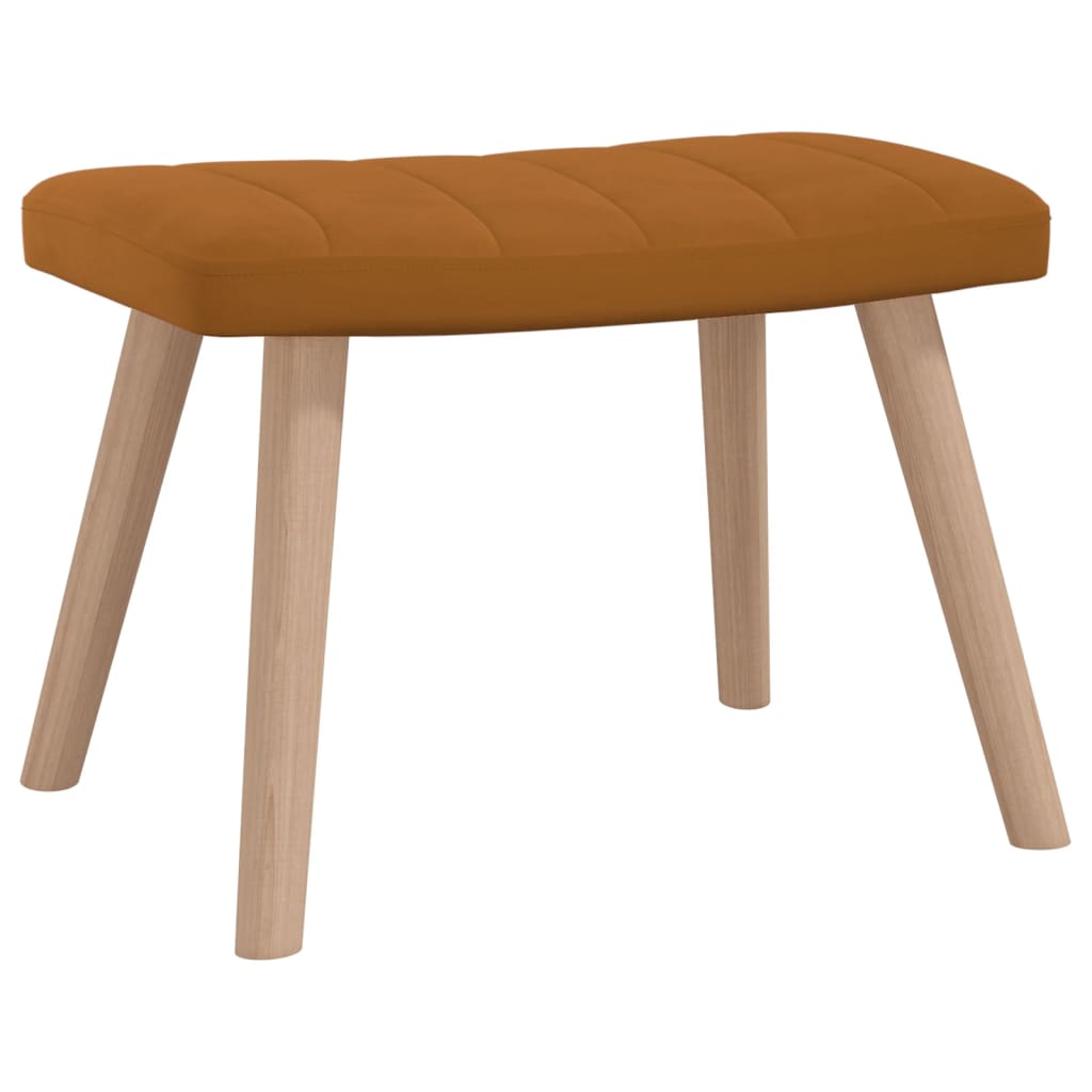 Barna bársony pihenőszék lábtartóval