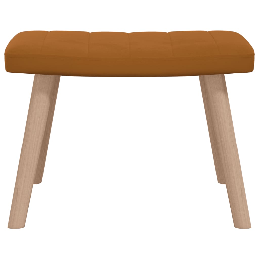 Barna bársony pihenőszék lábtartóval