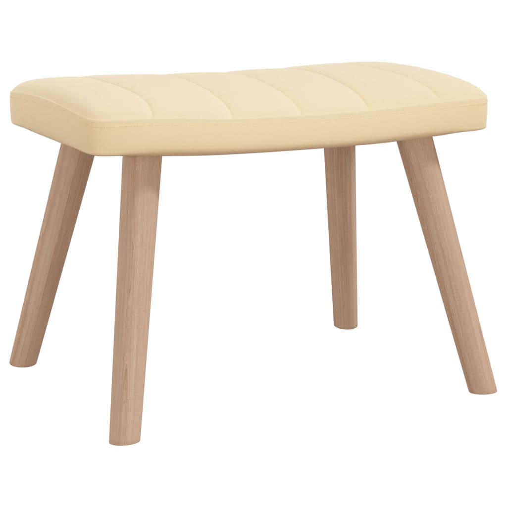 Krémfehér bársony pihenőszék lábtartóval