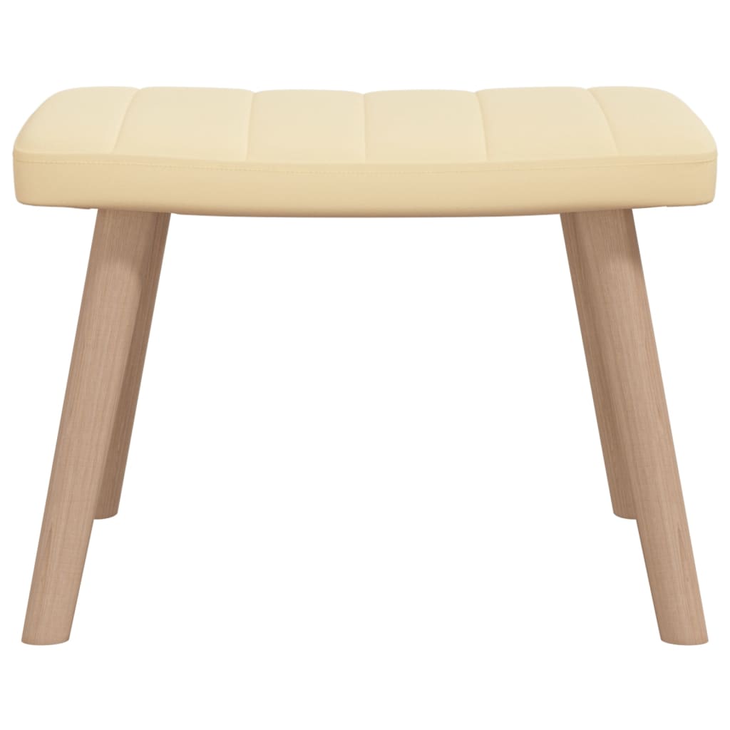 Krémfehér bársony pihenőszék lábtartóval