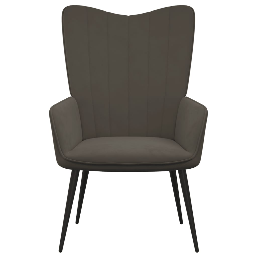 Sötétszürke bársony pihenőszék