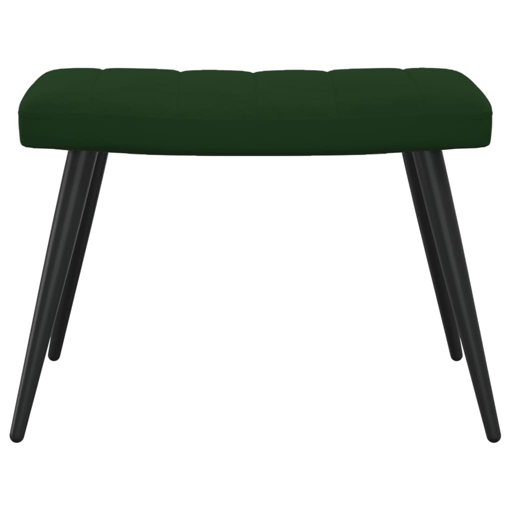 Sötétzöld bársony pihenőszék lábtartóval