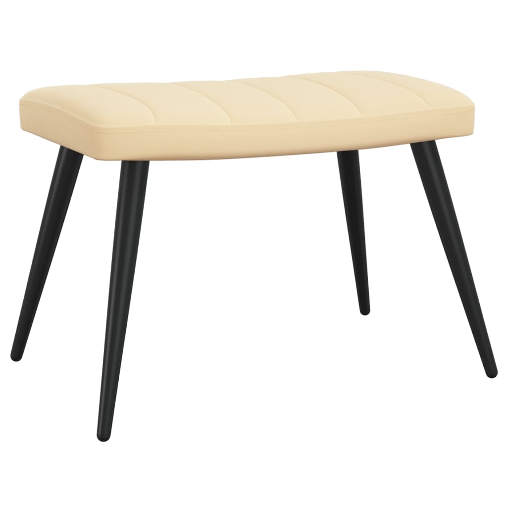 Krémfehér bársony pihenőszék lábtartóval