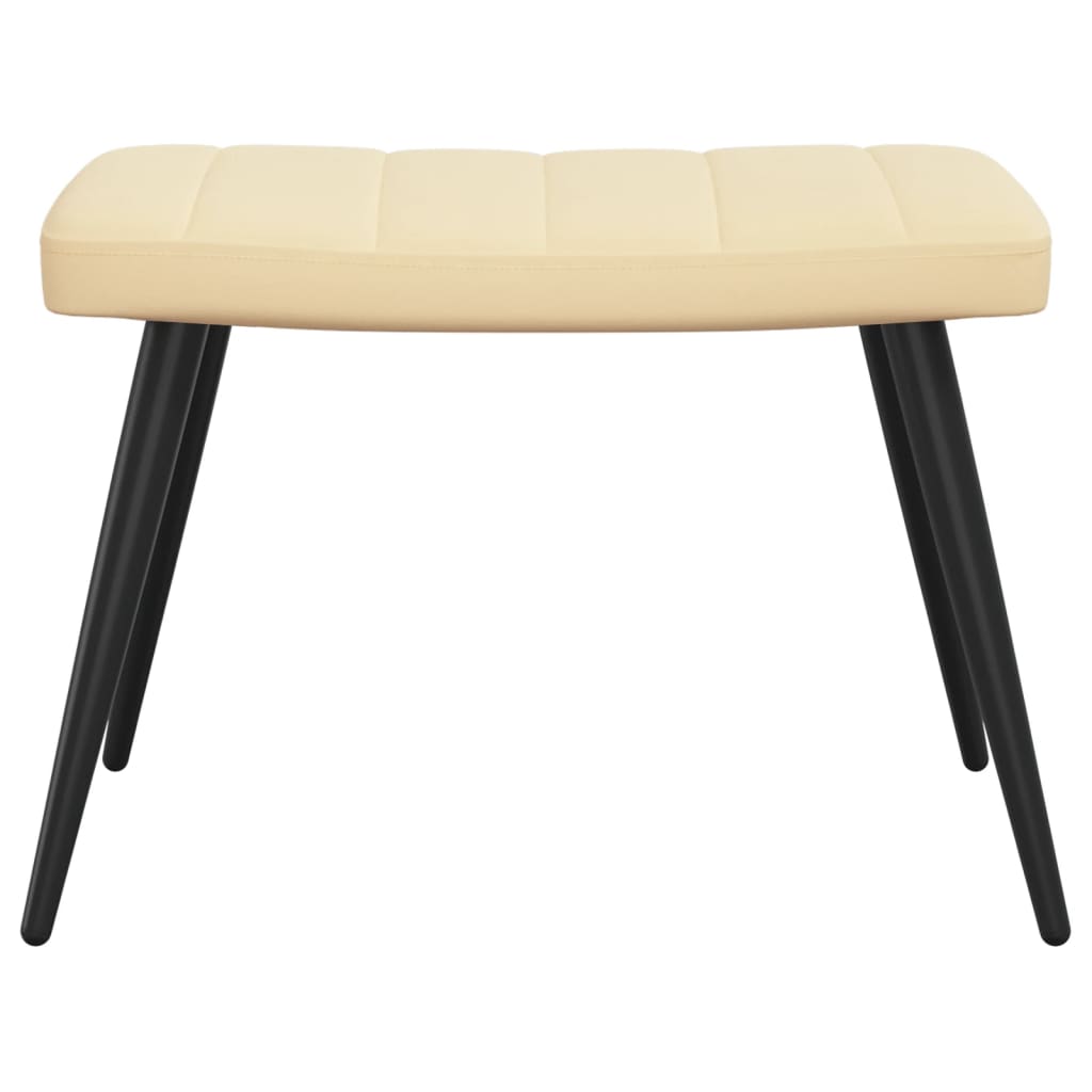 Krémfehér bársony pihenőszék lábtartóval