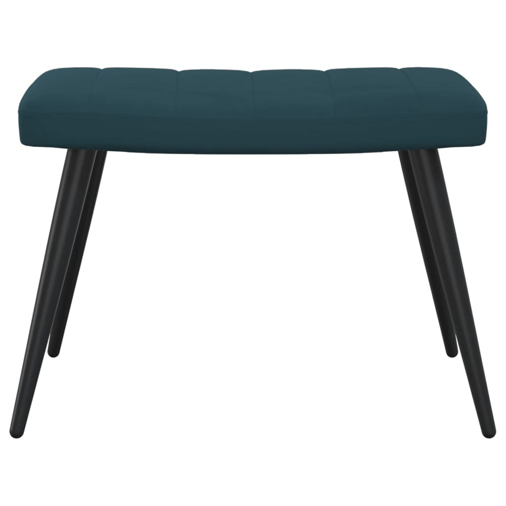 Kék bársony pihenőszék lábtartóval