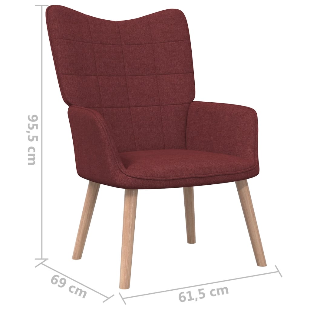 Bordó szövet pihenőfotel 62 x 68,5 x 96 cm