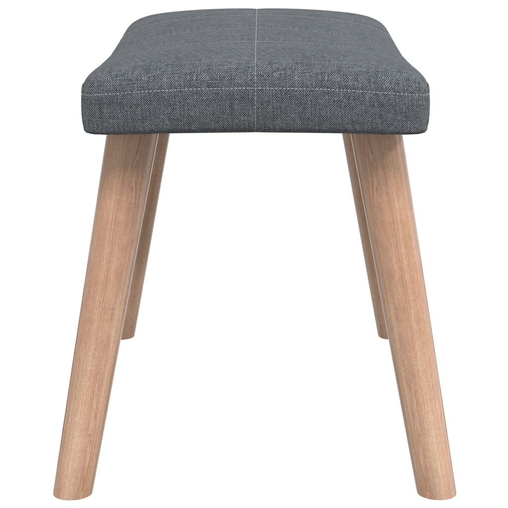 Sötétszürke szövet pihenőfotel lábtartóval 62 x 68,5 x 96 cm