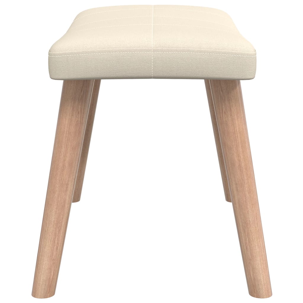 Krémszínű szövet pihenőfotel lábtartóval 62 x 68,5 x 96 cm