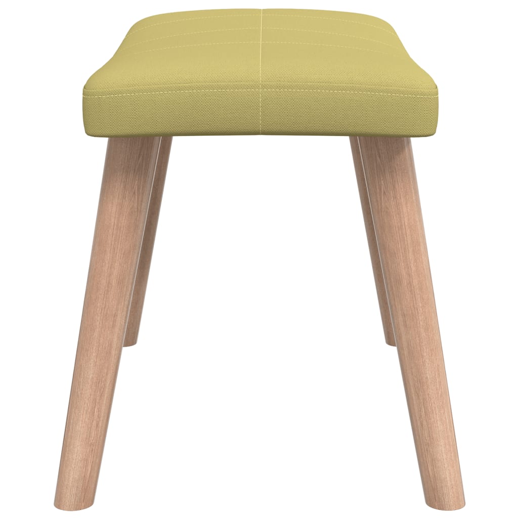 Zöld szövet pihenőfotel lábtartóval 62 x 68,5 x 96 cm