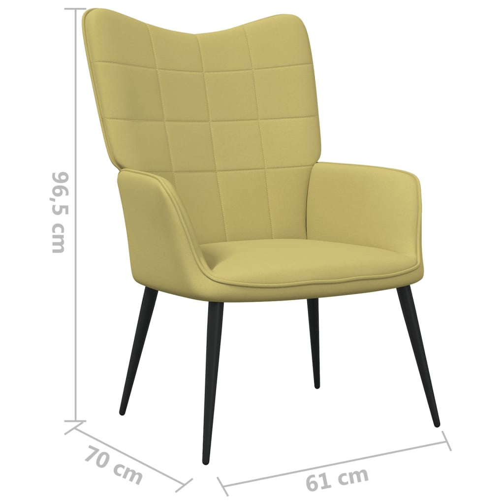 Zöld szövet pihenőfotel 62 x 68,5 x 96 cm