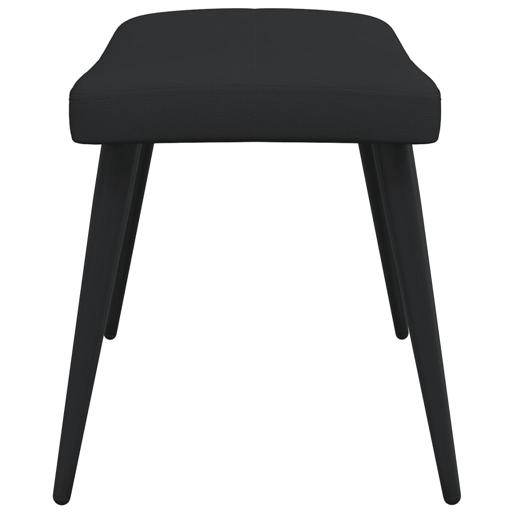 Fekete szövet pihenőfotel lábtartóval 62 x 68,5 x 96 cm