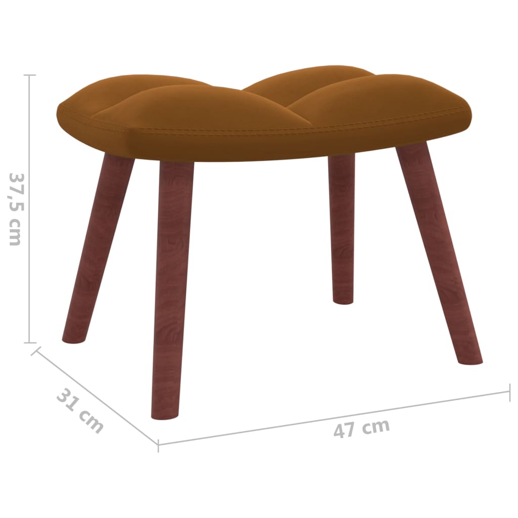 Barna bársony pihenőszék lábtartóval