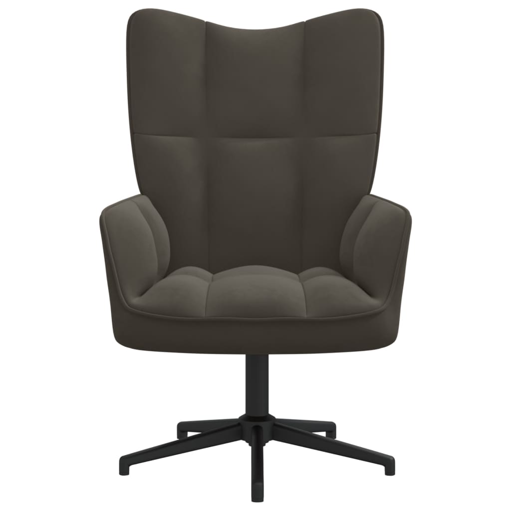 Sötétszürke bársony pihenőszék