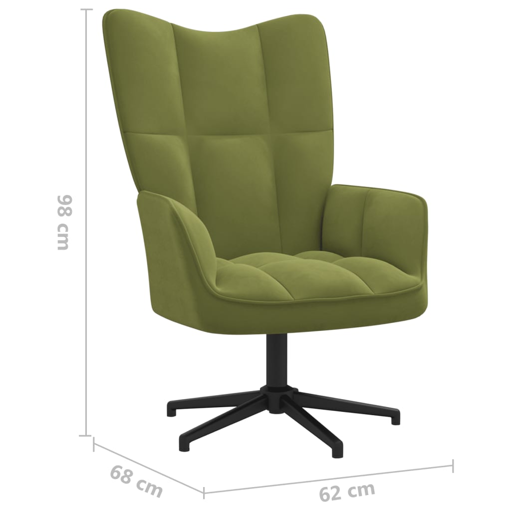 Világoszöld bársony pihenőszék