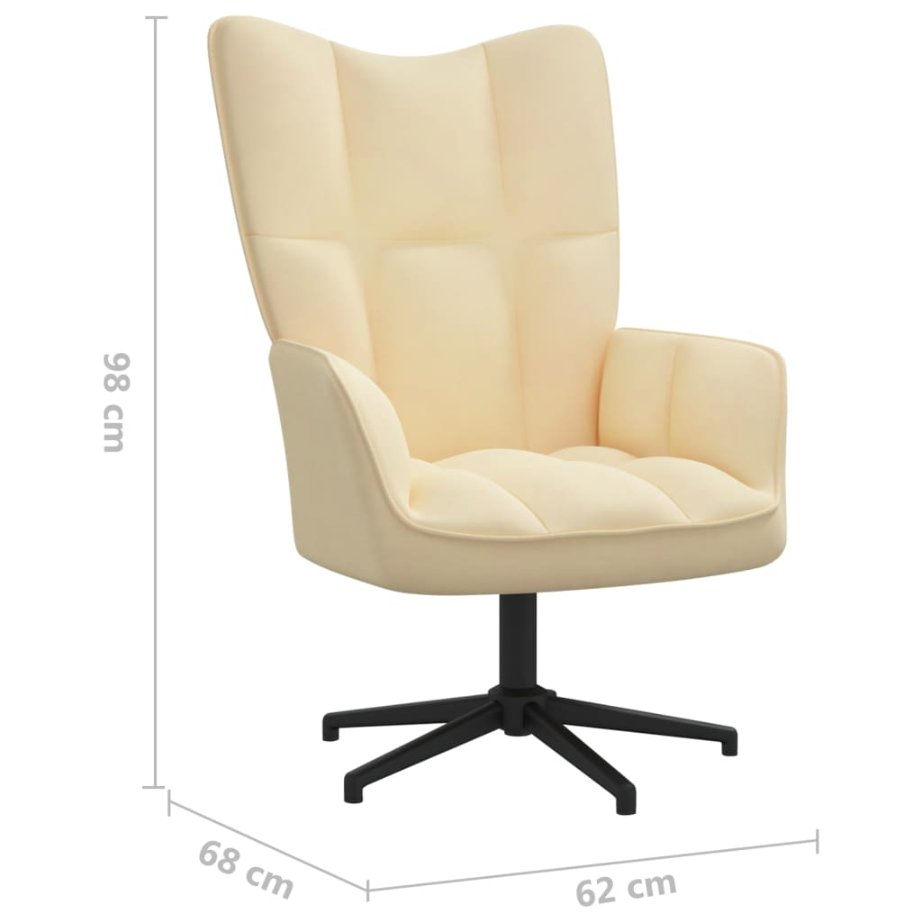 Krémfehér bársony pihenőszék