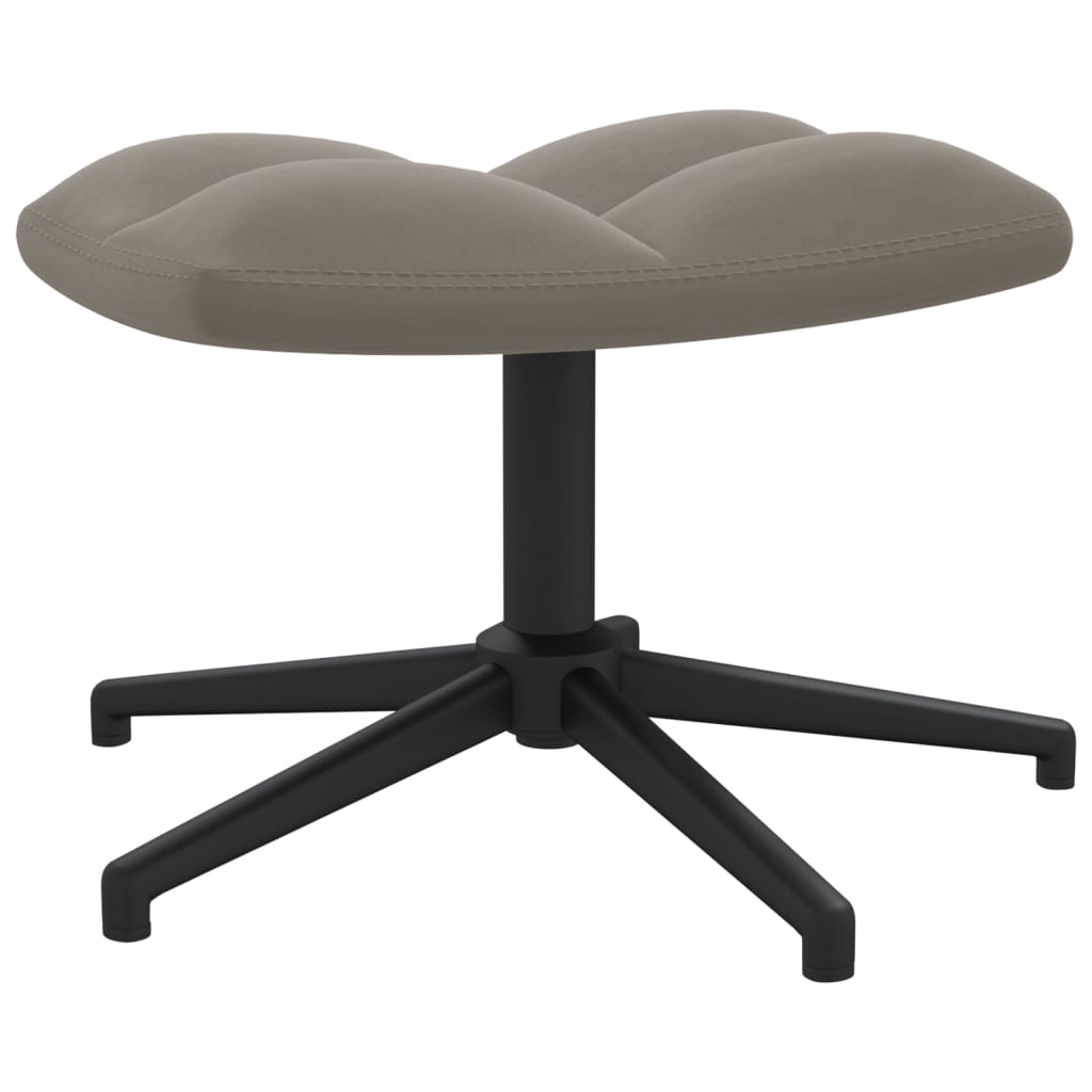 Világosszürke bársony pihenőszék lábtartóval