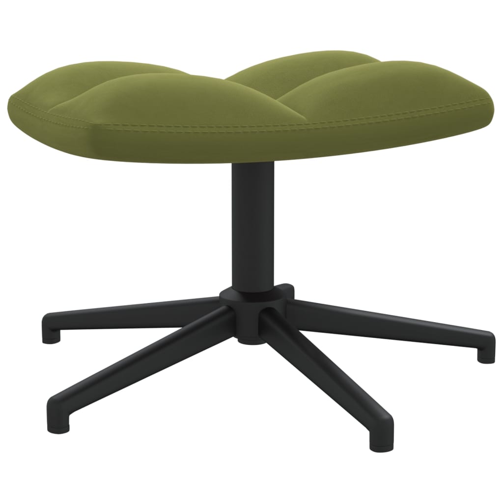 Világoszöld bársony pihenőszék lábtartóval