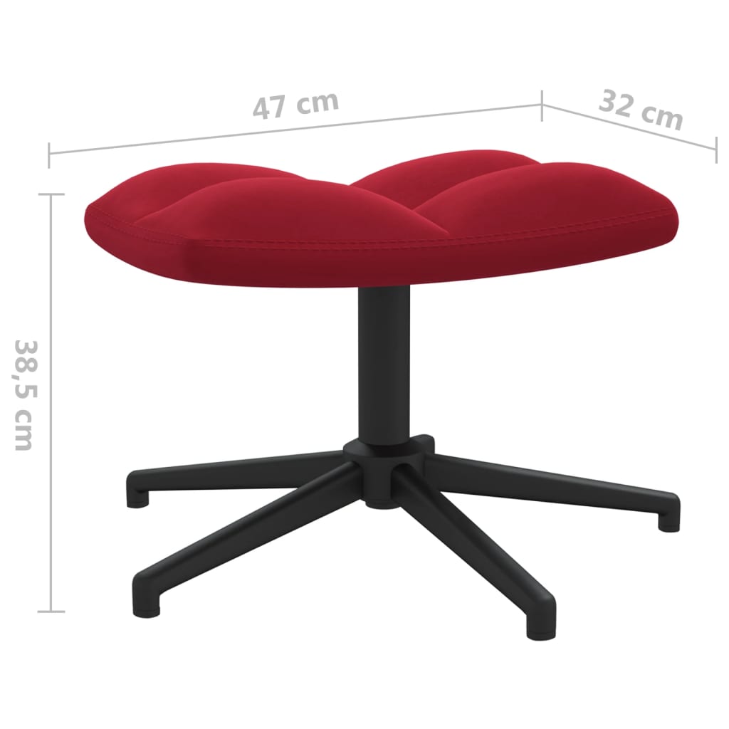 Bordó bársony pihenőszék lábtartóval