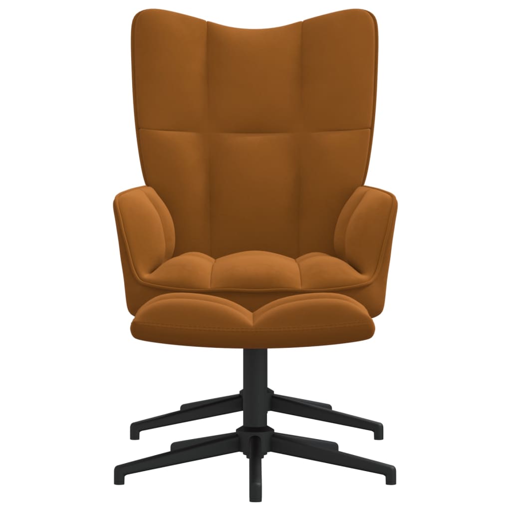 Barna bársony pihenőszék lábtartóval