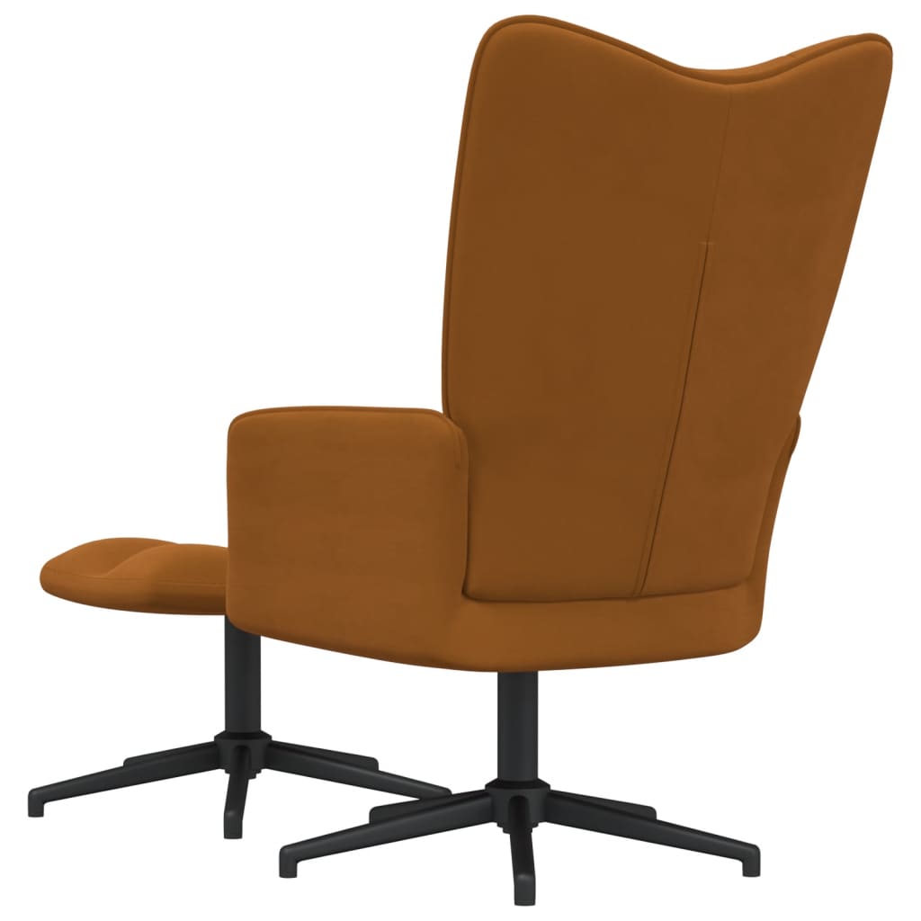 Barna bársony pihenőszék lábtartóval