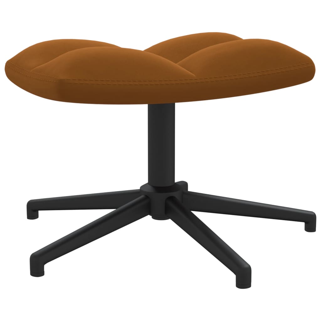 Barna bársony pihenőszék lábtartóval