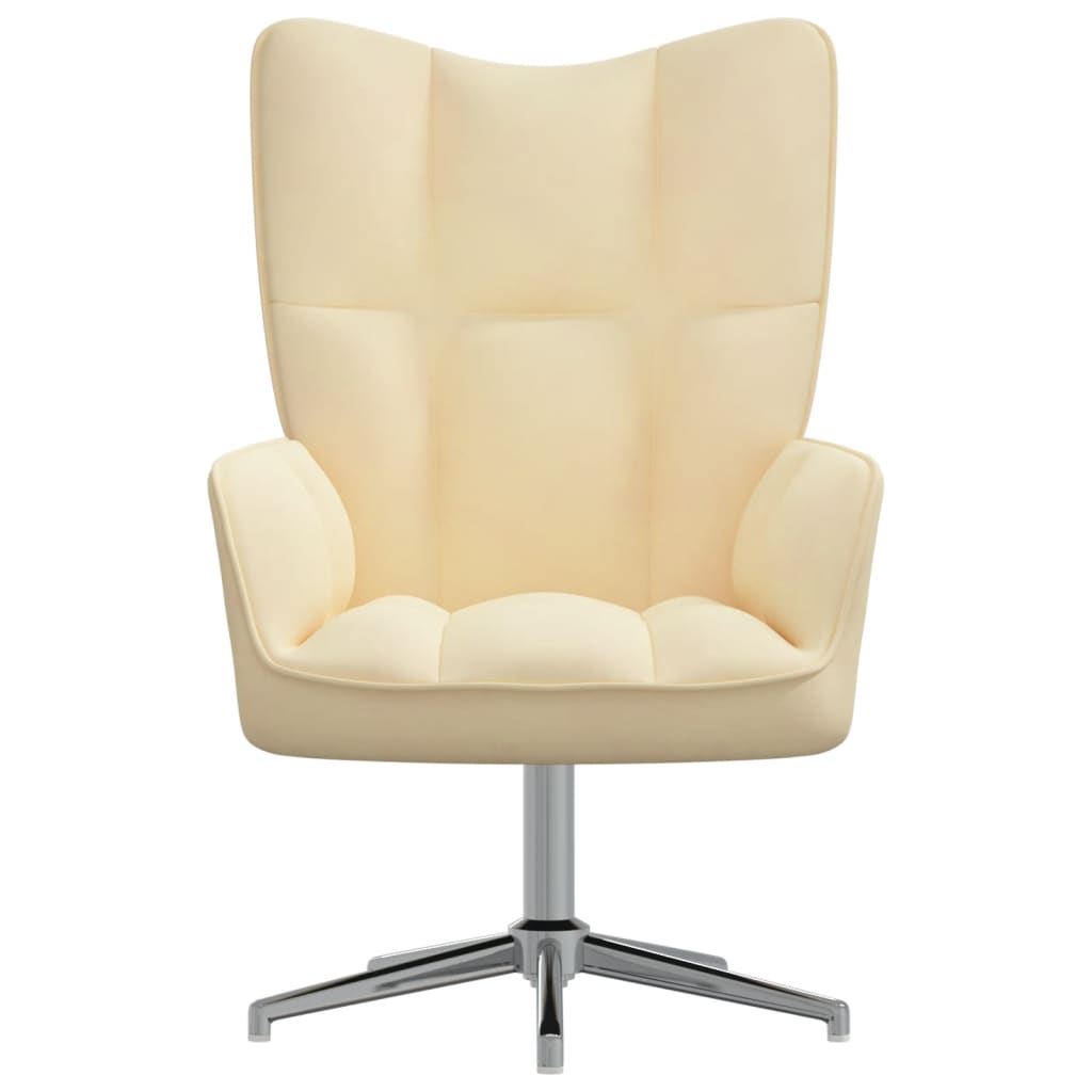 Krémfehér bársony pihenőszék