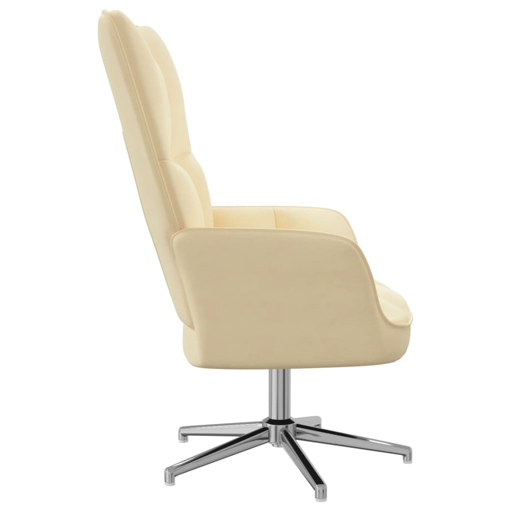 Krémfehér bársony pihenőszék