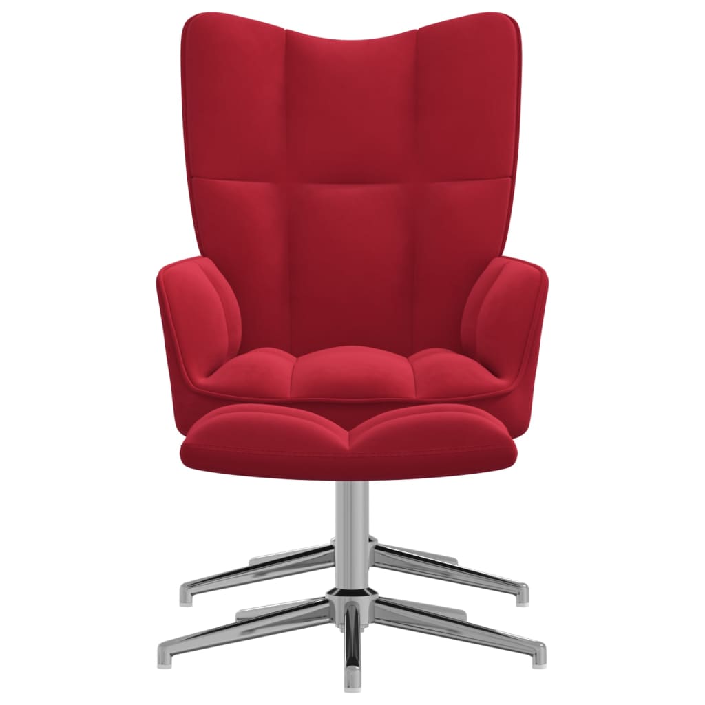 Bordó bársony pihenőszék lábtartóval