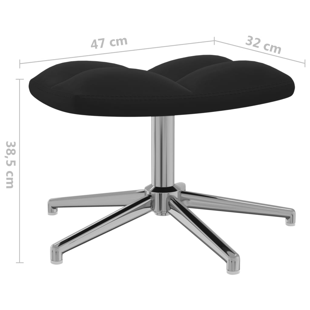 Fekete bársony pihenőszék lábtartóval