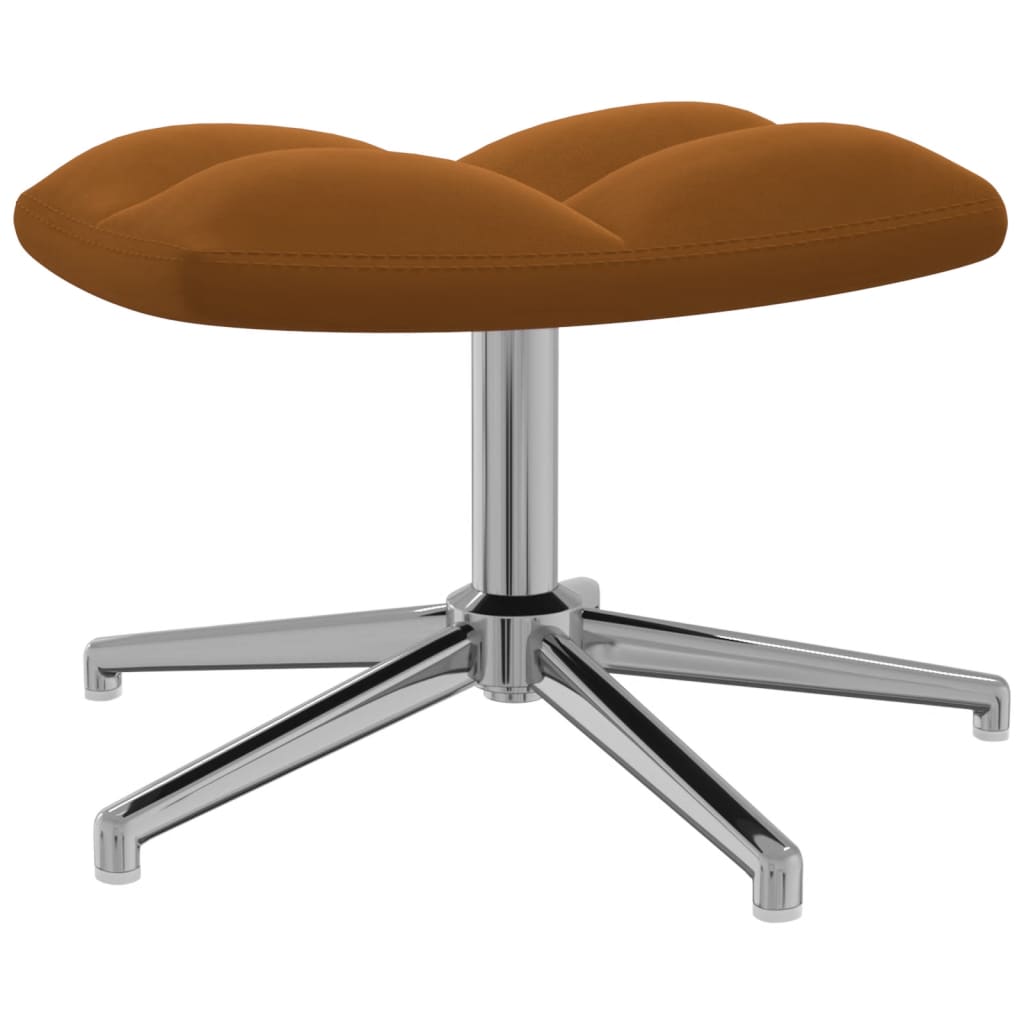 Barna bársony pihenőszék lábtartóval