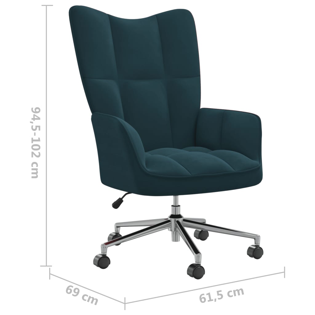 Kék bársony pihenőszék