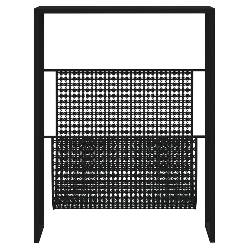 Fekete acél újságtartó állvány 35 x 15 x 45 cm