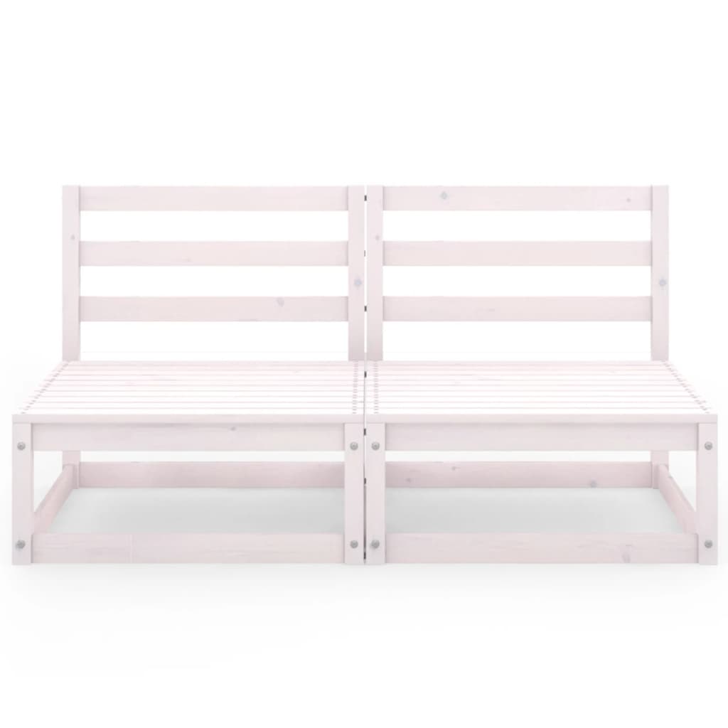 Kétszemélyes fehér tömör fenyőfa kerti kanapé