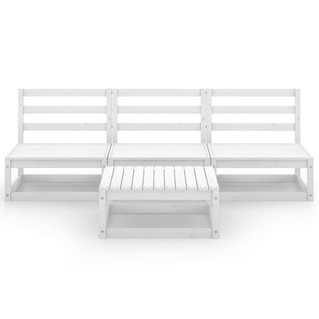 4 részes fehér tömör fenyőfa kerti ülőgarnitúra